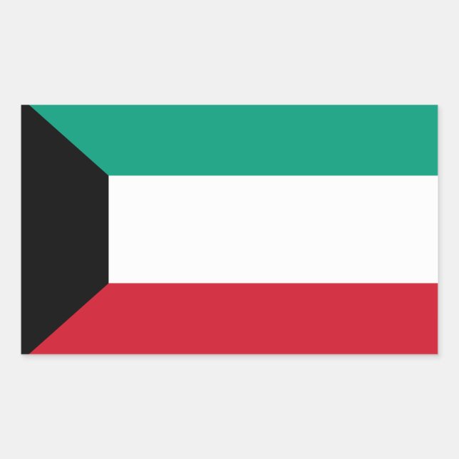 Adesivo Retangular Bandeira do Kuwait (Frente)