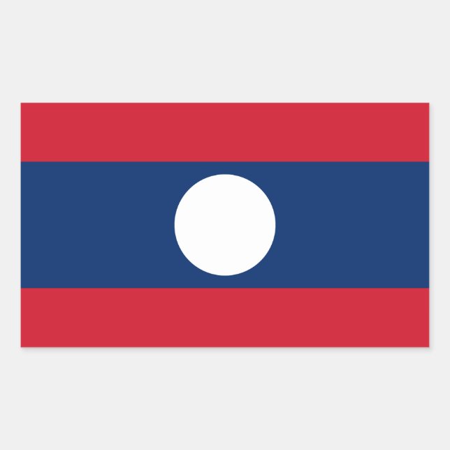 Adesivo Retangular Bandeira do Laos (Frente)