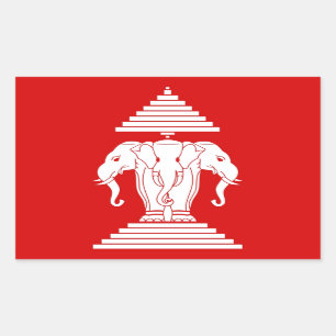 Adesivo Retangular Bandeira do Laos (1952-1975) - ທຸ ງ ຊ າ ດ ລ າ