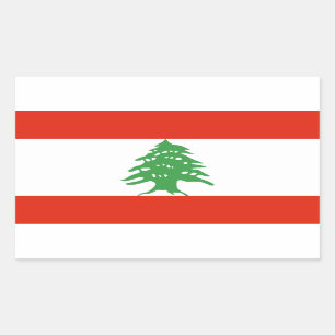 Adesivo Retangular Bandeira do Líbano