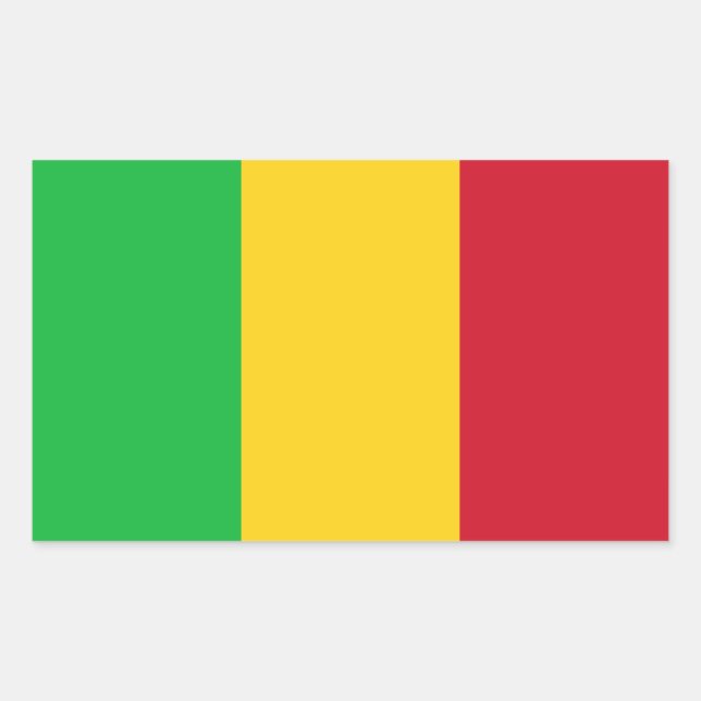 Adesivo Retangular Bandeira do Mali (Frente)