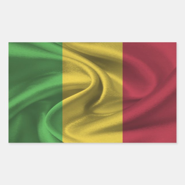 Adesivo Retangular Bandeira do Mali (Frente)