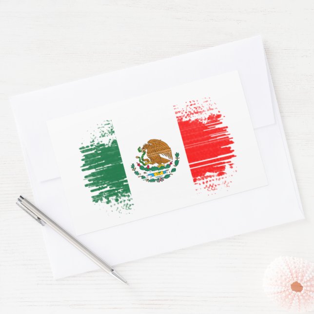 Adesivo Retangular Bandeira do México (Envelope)