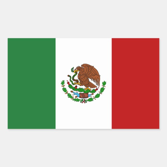 Adesivo Retangular Bandeira do México (Frente)