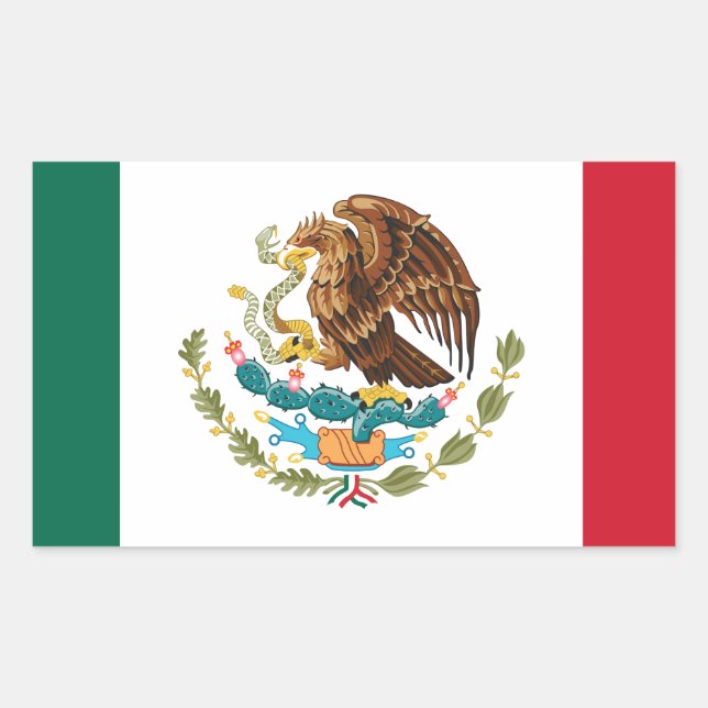 Adesivo Retangular Bandeira do México - Bandeira mexicana - Bandera d (Frente)