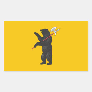 Adesivo Retangular Bandeira do oblast de Yaroslavl