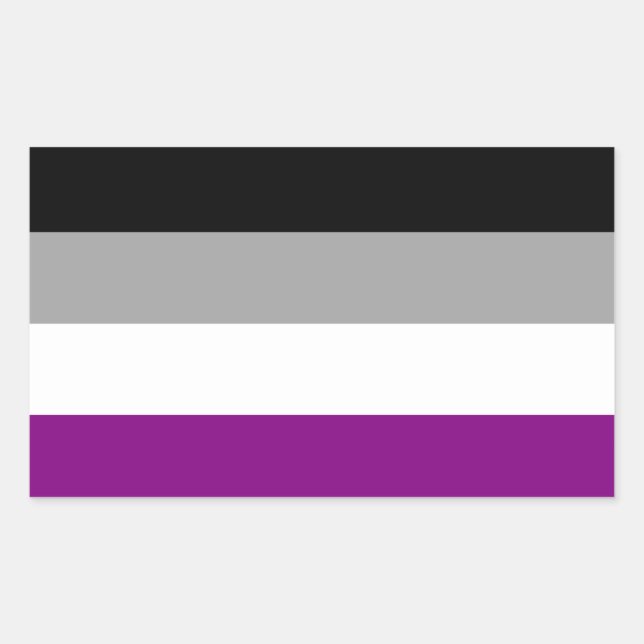 Adesivo Retangular Bandeira do Orgulho Assexual (Frente)