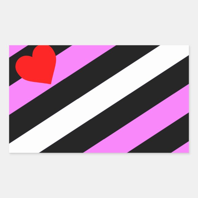 Adesivo Retangular Bandeira do Orgulho da Garota de Couro (Frente)