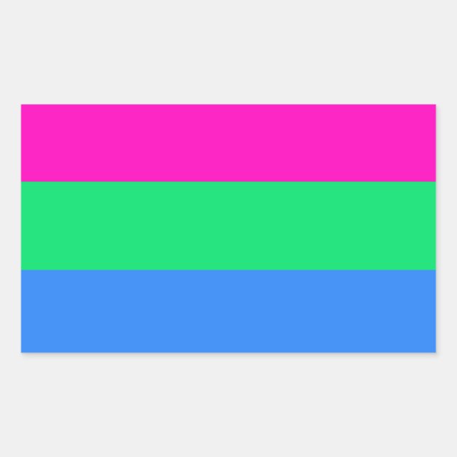 Adesivo Retangular Bandeira do orgulho de Polysexual (Frente)