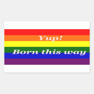 Adesivo Retangular Bandeira do Orgulho Gay Bandeira Arco-íris Sim Nas