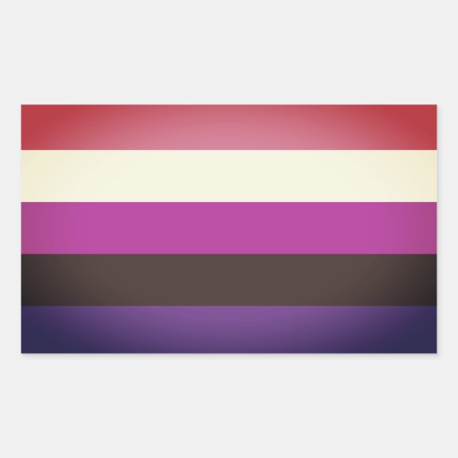 Adesivo Retangular Bandeira do Orgulho Genderfluid (Frente)