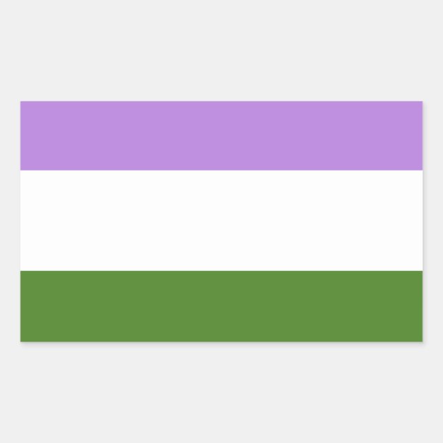 Adesivo Retangular Bandeira do Orgulho Genderqueer (Frente)