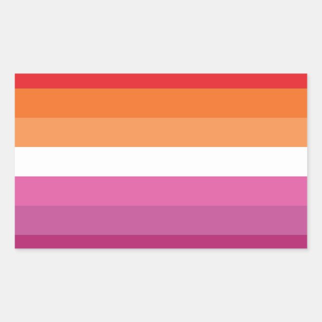Adesivo Retangular Bandeira do Orgulho Lésbico (Frente)