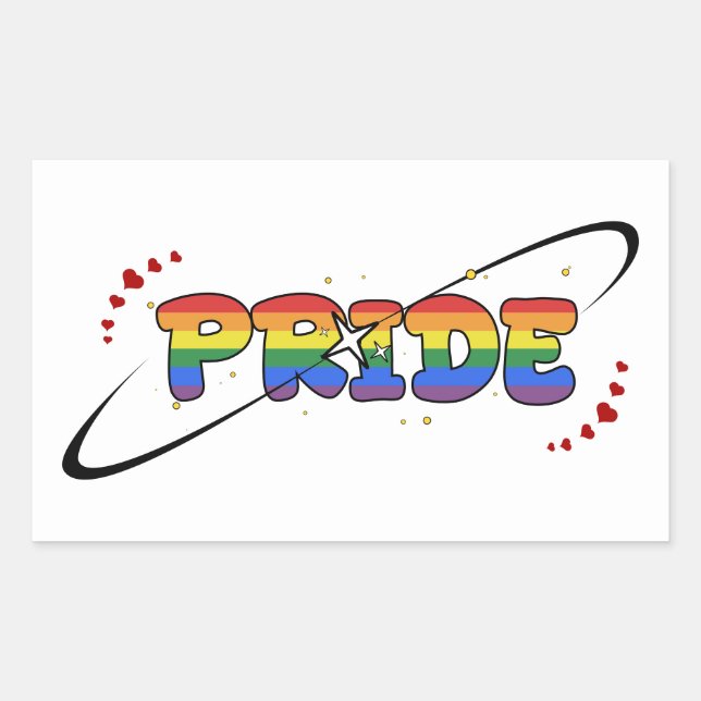 Adesivo Retangular Bandeira do Orgulho LGBTQ Arco-íris (Frente)
