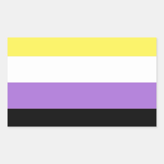 Adesivo Retangular Bandeira do Orgulho Não Binário (Frente)