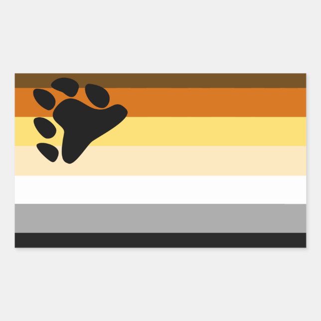 Adesivo Retangular Bandeira do Orgulho Urso (Frente)