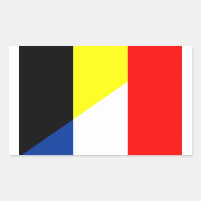 Adesivo Retangular bandeira do país de bandeira da frança bélgica (Frente)