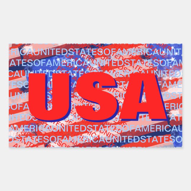 Adesivo Retangular Bandeira do país patriótico dos EUA (Frente)