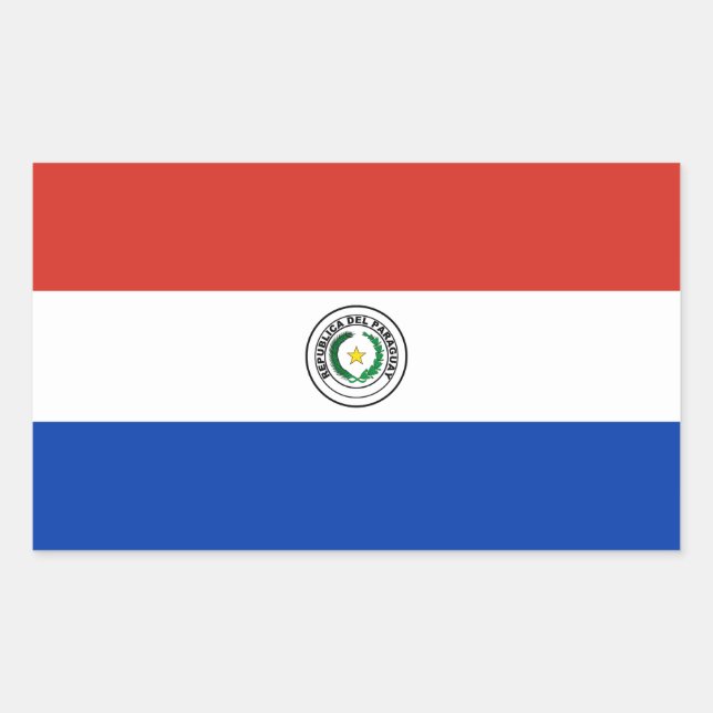 Adesivo Retangular Bandeira do Paraguai (Frente)
