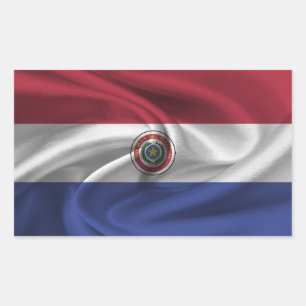 Adesivo Retangular Bandeira do Paraguai