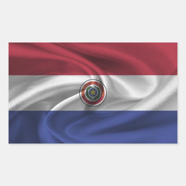 Adesivo Retangular Bandeira do Paraguai (Frente)