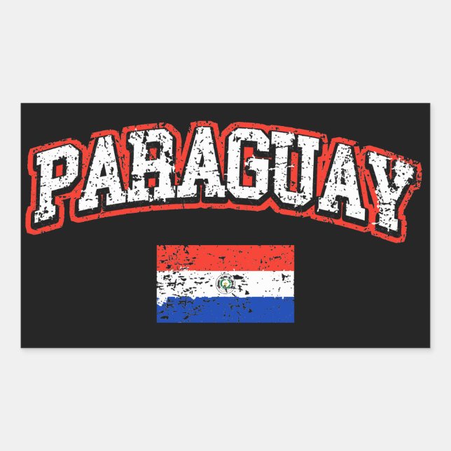 Adesivo Retangular Bandeira do Paraguai (Frente)