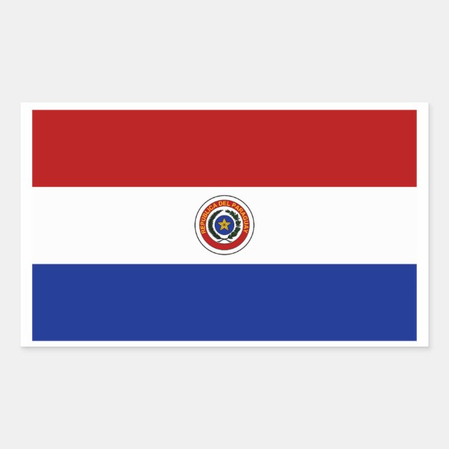 Adesivo Retangular Bandeira do Paraguai (Frente)