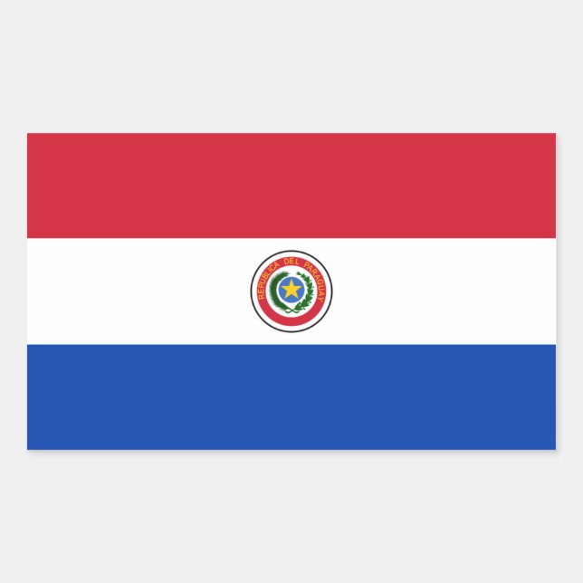 Adesivo Retangular Bandeira do Paraguai/Paraguai (Frente)