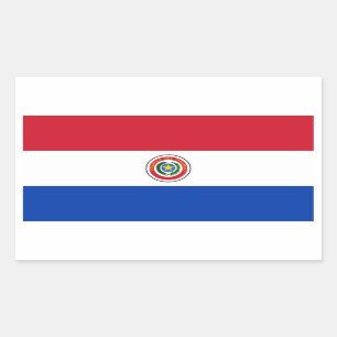 Adesivo Retangular Bandeira do Paraguai/Paraguai