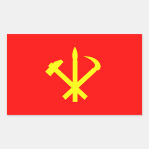 Adesivo Retangular Bandeira do Partido dos Trabalhadores da Coreia