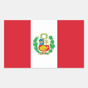 Adesivo Retangular Bandeira do Peru