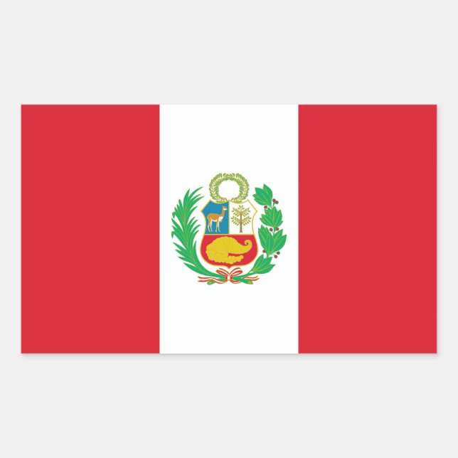 Adesivo Retangular Bandeira do Peru (Frente)