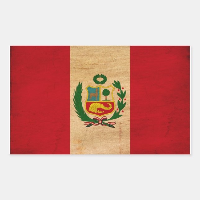 Adesivo Retangular Bandeira do Peru (Frente)