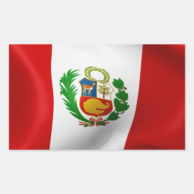 Adesivo Retangular Bandeira do Peru (Frente)