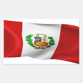Adesivo Retangular Bandeira do Peru