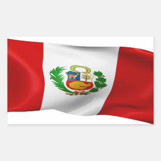 Adesivo Retangular Bandeira do Peru
