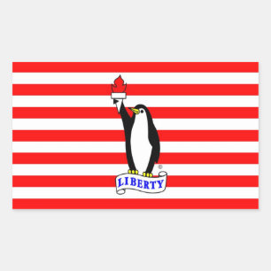 Adesivo Retangular Bandeira do Pinguim da Liberdade
