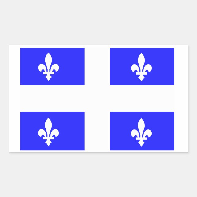 Adesivo Retangular Bandeira do Quebec (Frente)