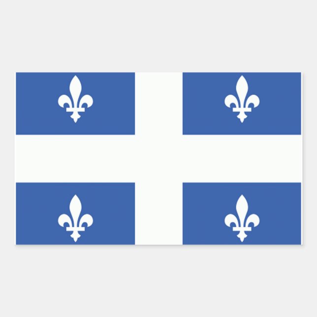 Adesivo Retangular Bandeira do Quebec (Frente)