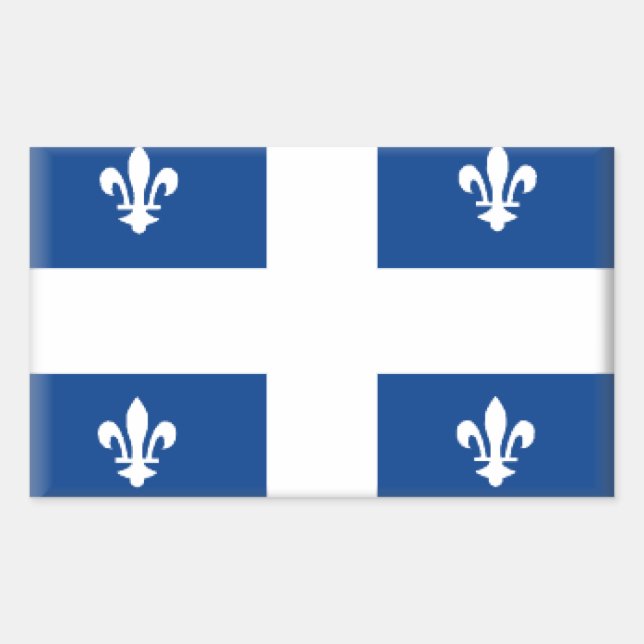 Adesivo Retangular Bandeira do Quebec (Canadá) (Frente)