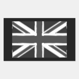 Adesivo Retangular Bandeira do Reino Unido - cromo de Union Jack