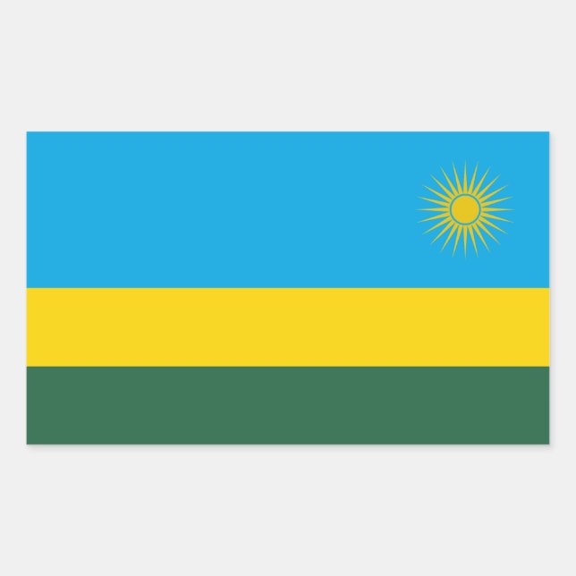 Adesivo Retangular Bandeira do Ruanda (Frente)