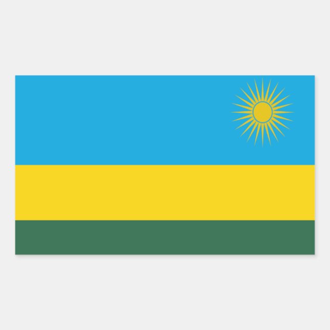 Adesivo Retangular Bandeira do Ruanda (Frente)