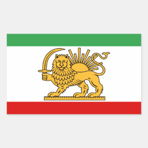 Adesivo Retangular Bandeira do Shah de 1964-1980) شیروخورشی