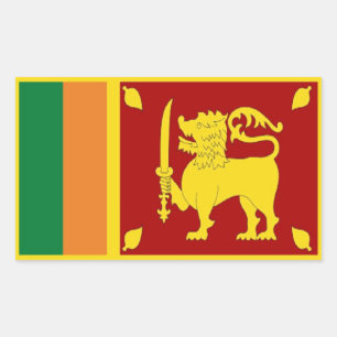Adesivo Retangular Bandeira do Sri Lanka