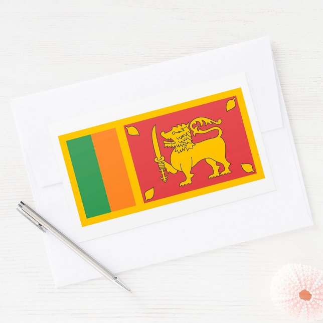 Adesivo Retangular Bandeira do Sri Lanka (Criador carregado)