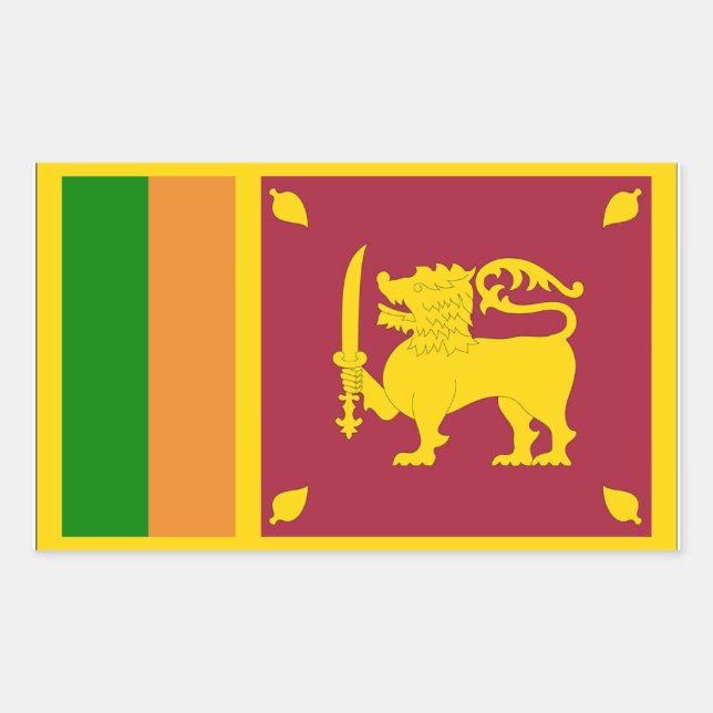 Adesivo Retangular Bandeira do Sri Lanka (Frente)