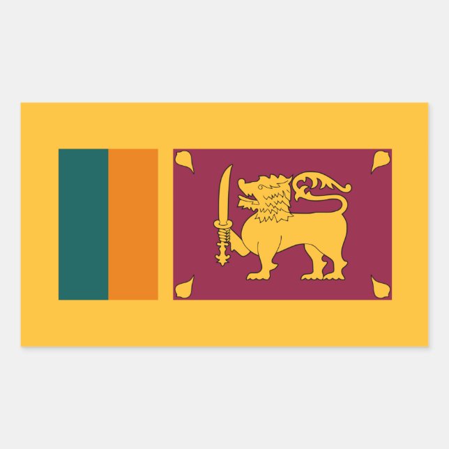 Adesivo Retangular Bandeira do Sri Lanka, Bandeira do Sri Lanka (Frente)