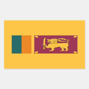 Adesivo Retangular Bandeira do Sri Lanka, Bandeira do Sri Lanka
