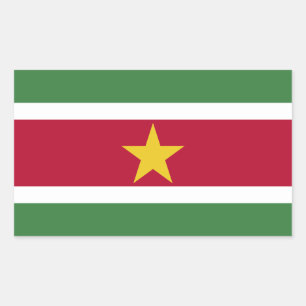 Adesivo Retangular Bandeira do Suriname